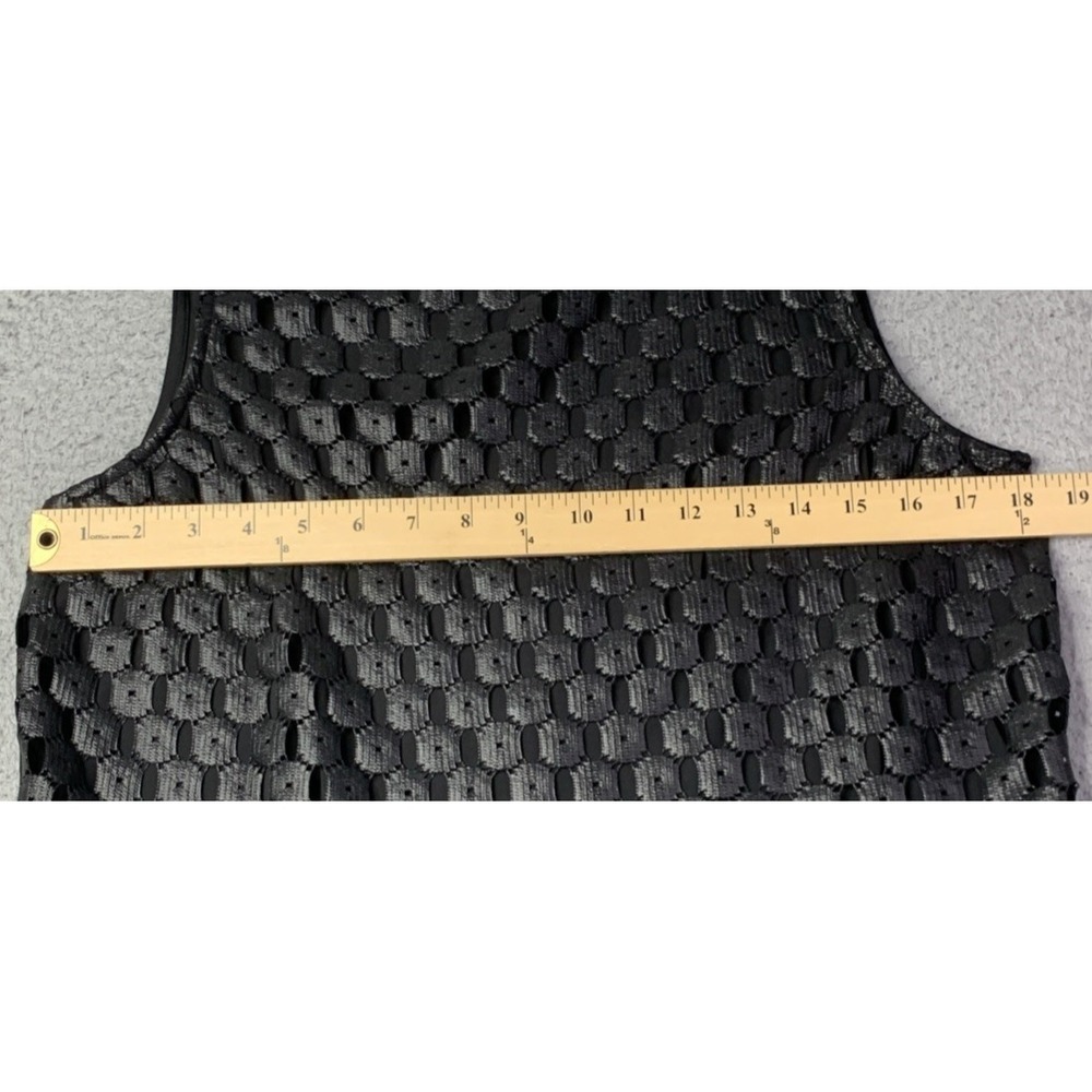 Trouve Top Womens Size Medium Black Sleeveless Lined Lace Dentelle Coated - Picture 3 of 8